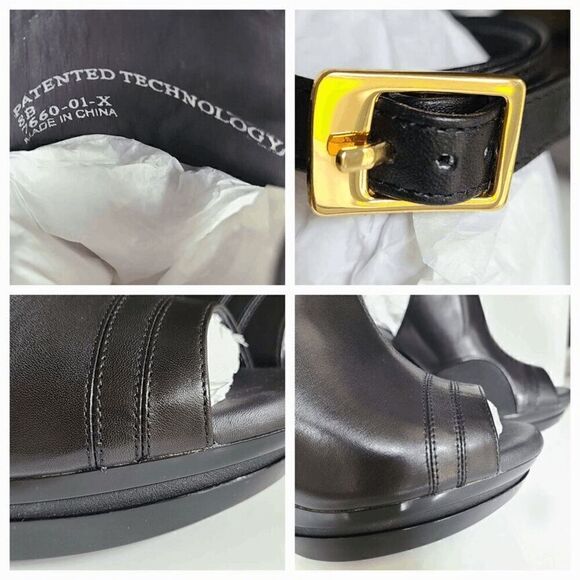 ILENE BERG Samara Black Leather Booties Comfortable High Heels SIZE 8 NEW IN BOX - Picture 10 of 17